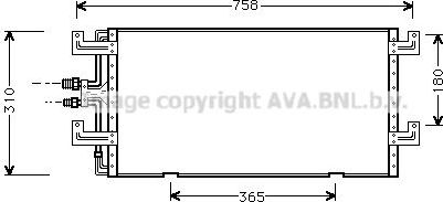 Радиатор кондиционера (конденсатор) AVA для Volkswagen Transporter T3 1982-1992. Артикул VN5145