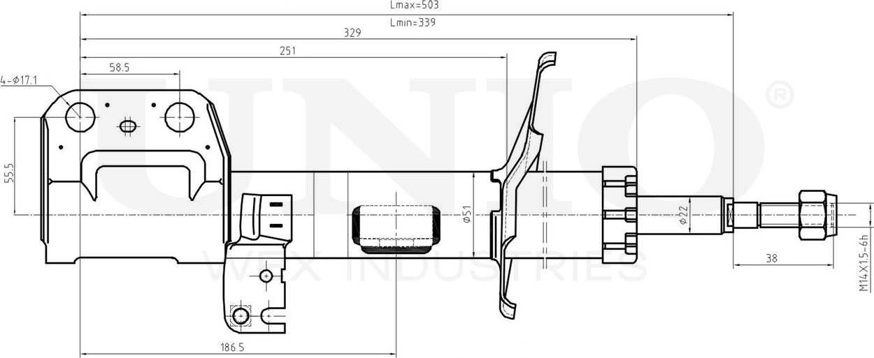 Амортизатор подвески (Unio). Артикул SAB-10197