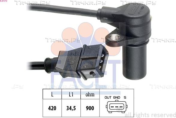Датчик положения коленвала Facet Made in Italy - OE Equivalent для Fiat Marea 1996-2003. Артикул 9.0173