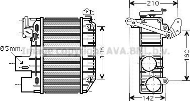 Интеркулер AVA для Toyota Corolla E120, E130 2002-2007. Артикул TOA4365