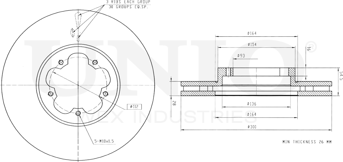 Диск тормозной (Unio). Артикул BRD-20289