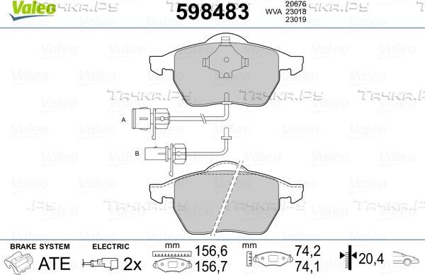 Тормозные колодки Valeo передние для Audi A6 allroad II (C6) 2006-2008. Артикул 598483