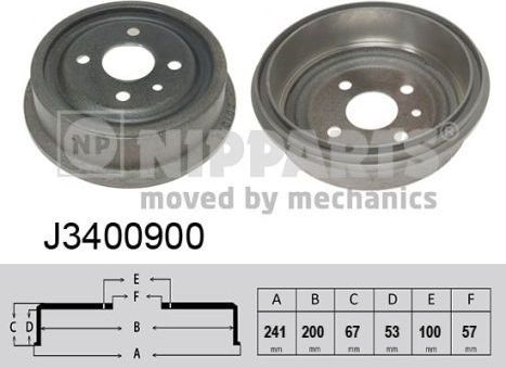 Тормозной барабан Nipparts. Артикул J3400900