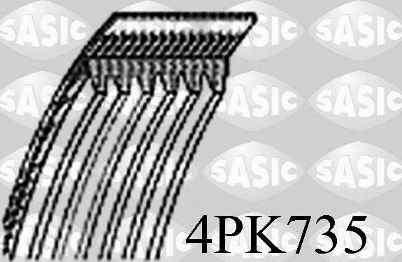 Приводной ремень поликлиновой Sasic для Nissan Micra K11 1992-2000. Артикул 4PK735