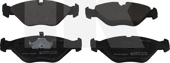 Тормозные колодки NK передние для Saab 9000 I 1984-1998. Артикул 224107