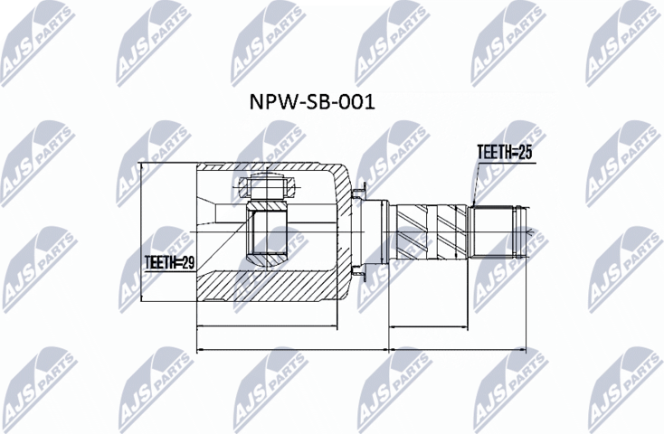 Шрус внутренний (граната) NTY. Артикул NPW-SB-001