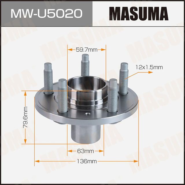 Ступица MASUMA front OPEL MOKKA 12. Артикул MWU5020