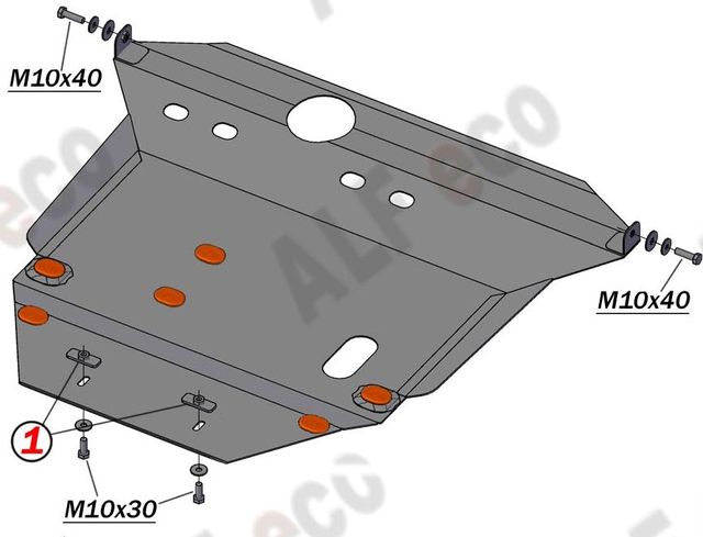 Защита алюминиевая Alfeco для картера и КПП Mazda Premacy I 1999-2004. Артикул ALF.13.18al