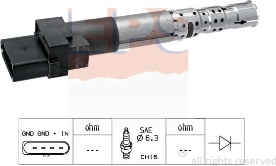 Катушка зажигания EPS Made in Italy - OE Equivalent. Артикул 1.970.284