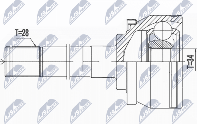 Шрус наружный (граната) NTY передний для Hyundai Terracan I 2001-2006. Артикул NPZ-HY-511