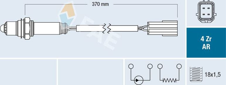 Лямбда-зонд (кислородный датчик) FAE. Артикул 75666