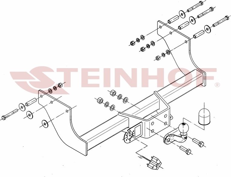 Фаркоп Steinhof для Ford Transit шасси, в т.ч. удлинёная рама 2000-2014. Артикул F-299/1