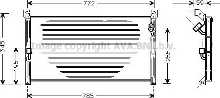 Радиатор кондиционера (конденсатор) AVA для Toyota RAV4 I (XA10) 1994-2000. Артикул TO5130