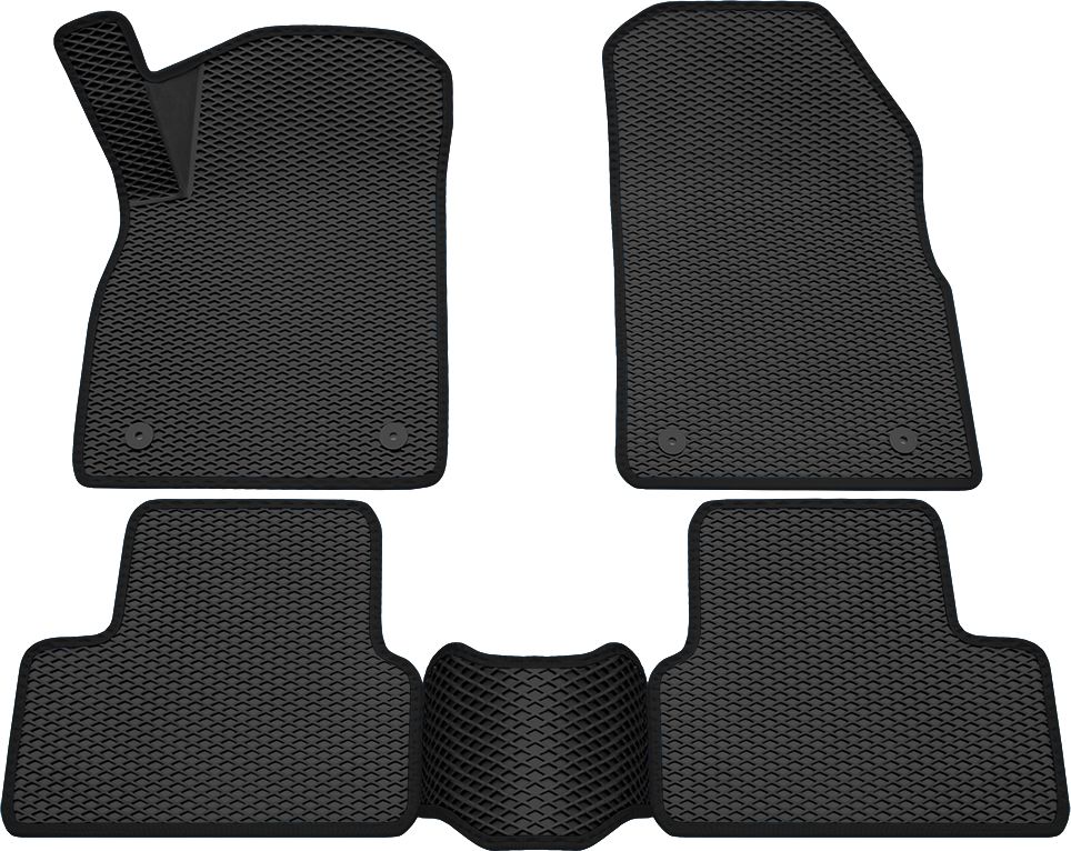 Коврики Rezkon 3D EVA ромб резиновые для салона Opel Astra J 2009-2016 Черный кант. Артикул 9226010101