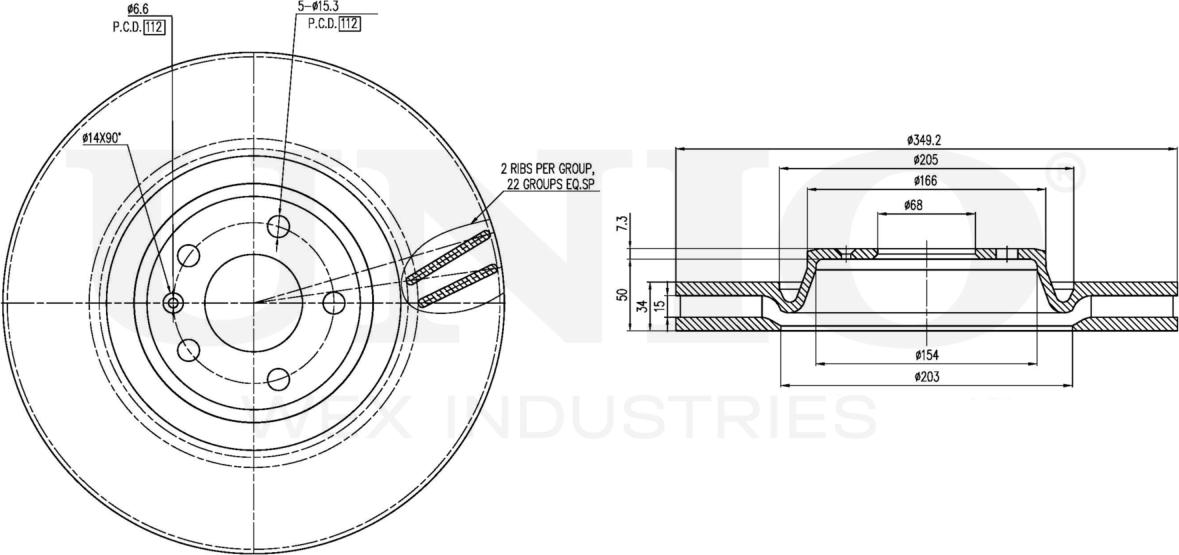 Диск тормозной (Unio). Артикул BRD-20574
