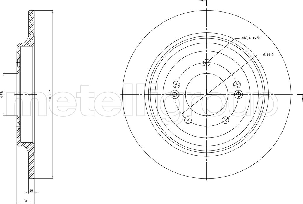 Тормозной диск Metelli. Артикул 23-1819C