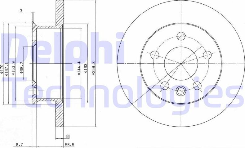 Тормозной диск Delphi. Артикул BG2716