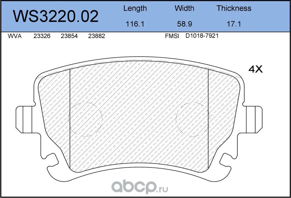 Колодки тормозные дисковые | перед | (Jeenice). Артикул WS3220.02