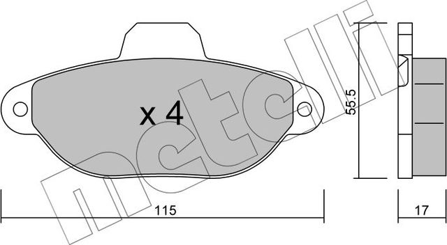 Тормозные колодки Metelli передние для Zastava 10 2005-2008. Артикул 22-0159-1