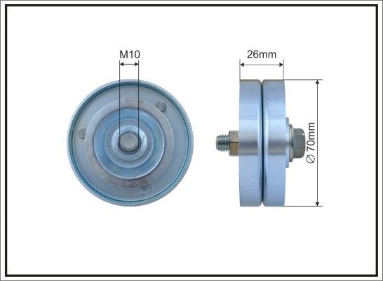 Натяжной ролик (натяжитель) приводного поликлинового ремня Caffaro (Металл). Артикул 500131