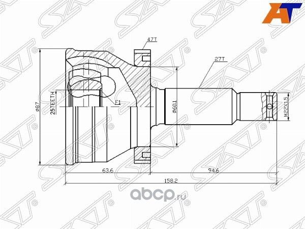 Шрус наружный HYUNDAI SONATA 01-TRAJET 02- (SAT). Артикул HY11A47