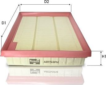 Воздушный фильтр Tecneco Filters для Ford Kuga III 2019-2026. Артикул AR1745PM