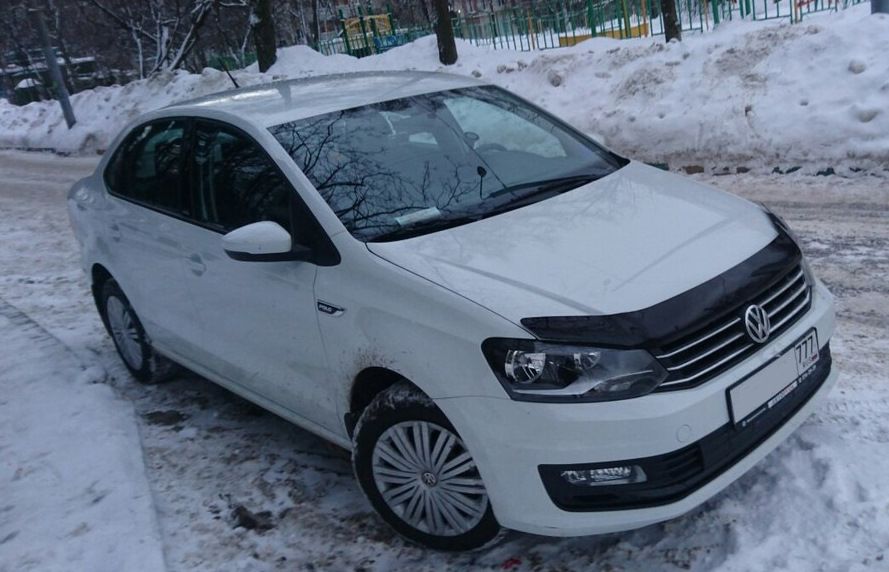 Дефлектор SIM для капота Volkswagen Polo V рестайлинг седан 2015-2020. Артикул SVOPOL1512
