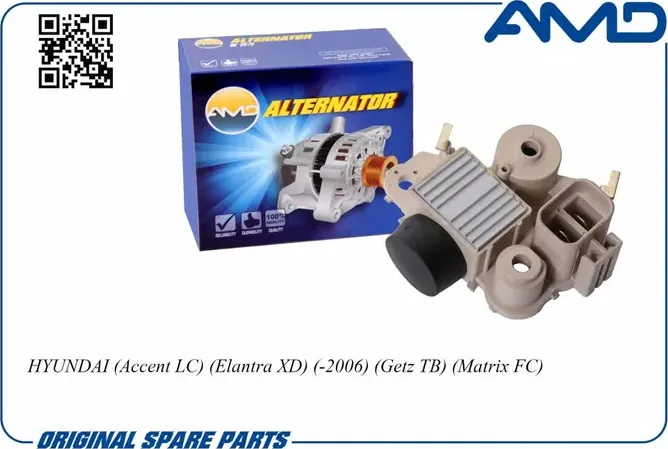 Регулятор напряжения HYUNDAI ACCENT/ELANTRA XD/GETZ/MATRIX -06 80А (AMD). Артикул AMDEL354