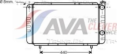 Радиатор охлаждения двигателя AVA для Renault 20 1982-1983. Артикул RT2058