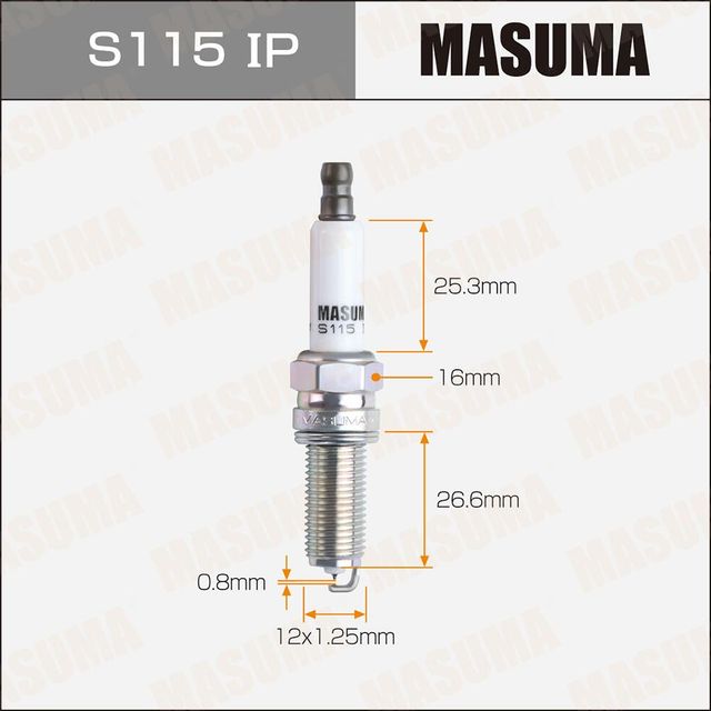 Свеча зажигания MASUMA IRIDIUM+PLATINUM (PLKR7A). Артикул S115IP