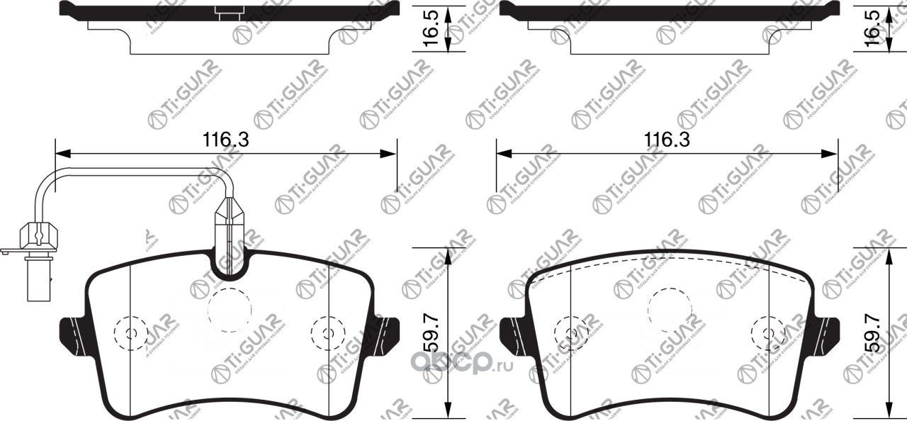 Тормозные колодки (TI-Guar). Артикул TG1478