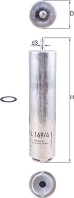 Топливный фильтр Mahle-Knecht. Артикул KL 169/4D