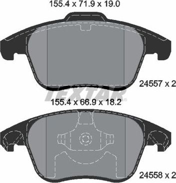 Тормозные колодки Textar Q+. Артикул 2455701