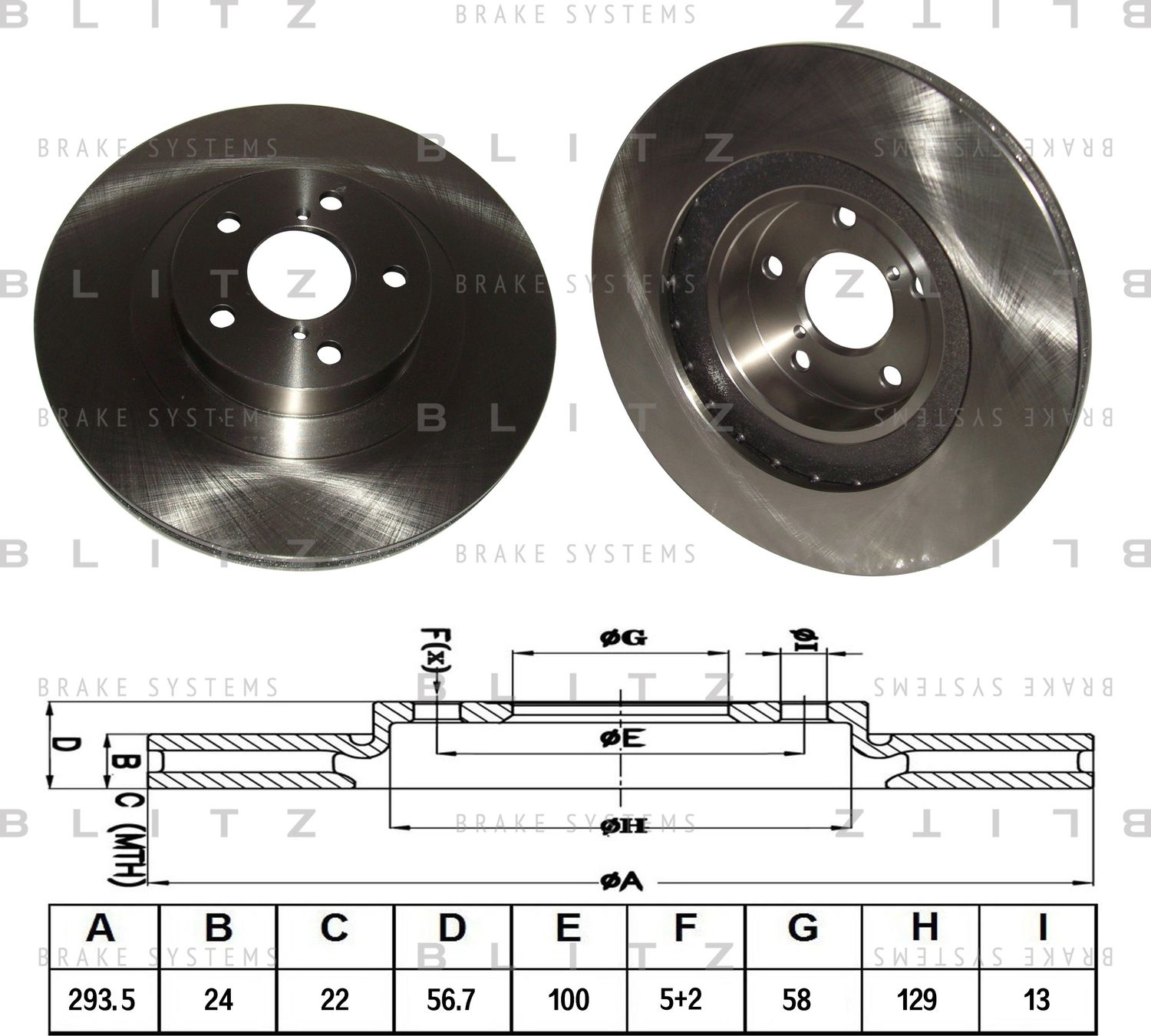 Диск тормозной (Blitz). Артикул BS0166