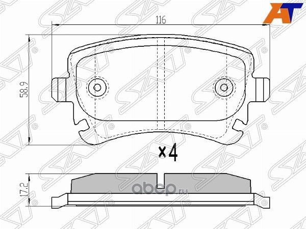 Колодки тормозные RR VW MULTIVAN 03-TRANSPORTER 0 (SAT). Артикул ST7H0698451A