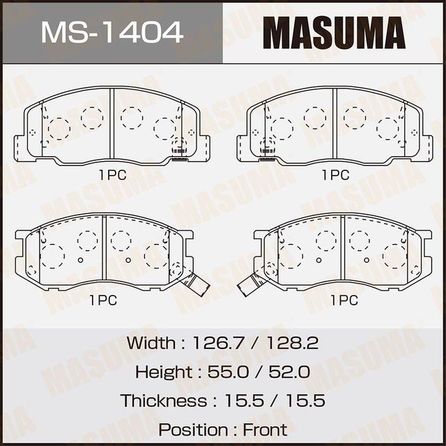 Тормозные колодки Masuma. Артикул MS-1404
