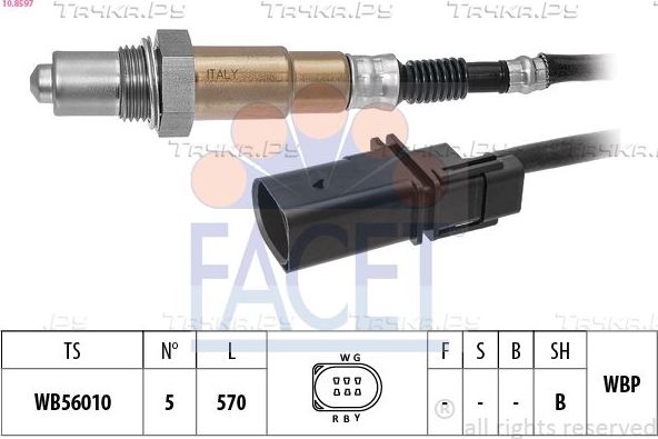 Лямбда-зонд (кислородный датчик) Facet Made in Italy - OE Equivalent для Audi Q7 I (4L) 2010-2015. Артикул 10.8597