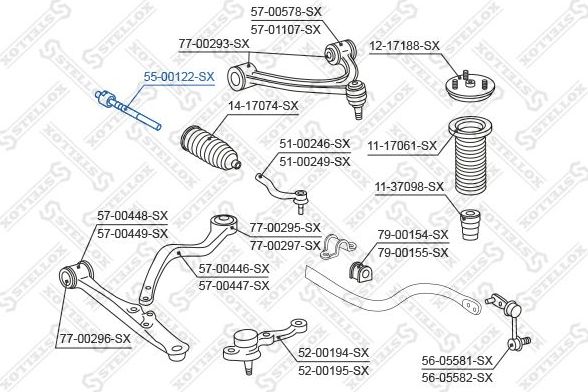 Рулевая тяга Stellox правая/левая для Lexus GS II 1997-2004. Артикул 55-00122-SX