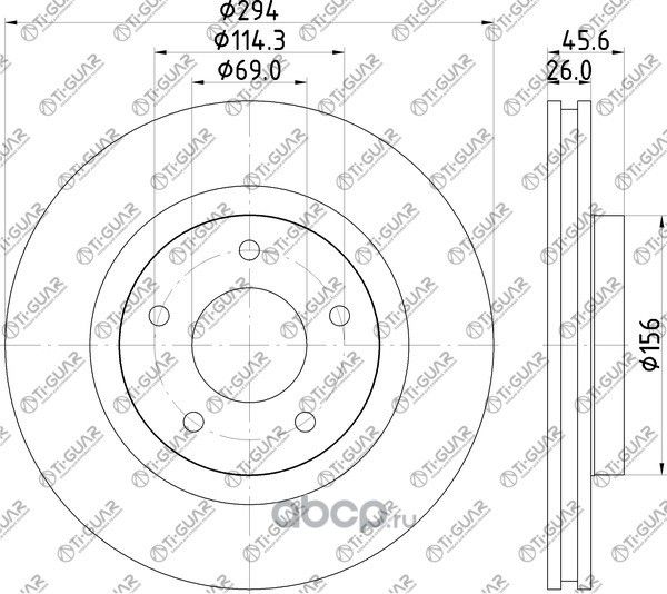 Диск тормозной (TI-Guar). Артикул TG4615A117