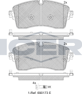 Тормозные колодки Icer. Артикул 182335