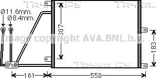 Радиатор кондиционера (конденсатор) AVA для Opel Vectra B 1997-2003. Артикул OLA5265