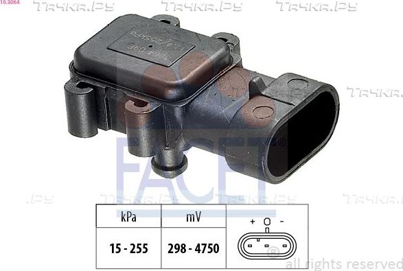 Датчик абсолютного давления (ДАД, MAP) Facet Made in Italy - OE Equivalent для Nissan Primastar I 2001-2014. Артикул 10.3064
