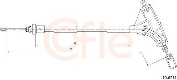 Трос ручника (тросик ручного тормоза) Cofle передний для Peugeot 406 I 1995-2004. Артикул 10.6211