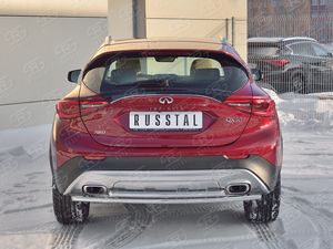 Защита RusStal заднего бампера d42 дуга-d42 дуга для Infiniti QX30 2016-2025. Артикул IQX3Z-002505