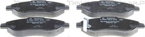 Тормозные колодки Bosch (Low-Metallic) передние для Opel Corsa D 2006-2014. Артикул 0 986 494 345