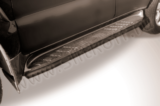 Защита Slitkoff штатного порога d42 ЧЕРНАЯ матовая для Toyota Land Cruiser Prado 120 2002-2009. Артикул TLCP004B