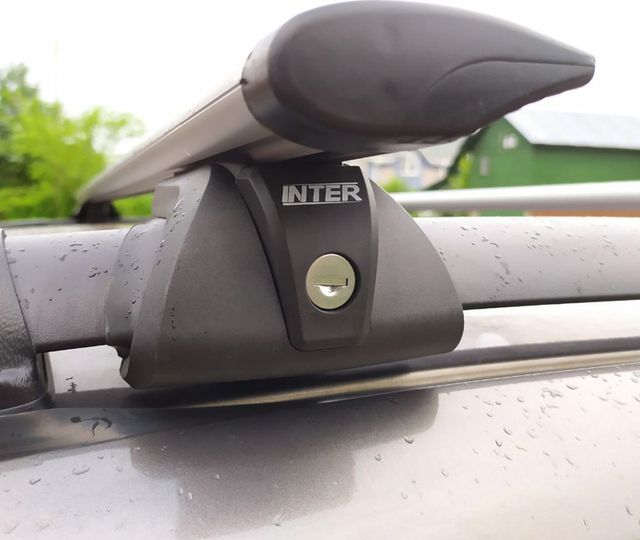 Багажник на рейлинги INTER Titan для Acura MDX II 2006-2013 (Аэро-крыло дуги) (с замком). Артикул 5522-1206
