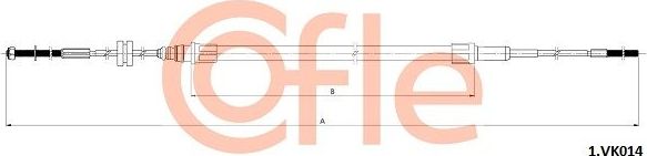 Трос ручника (тросик ручного тормоза) Cofle. Артикул 92.1.VK014