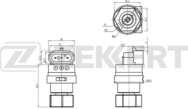 Датчик скорости Zekkert для Fiat Albea 2005-2012. Артикул SE-8514