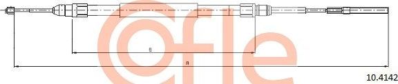 Трос ручника (тросик ручного тормоза) Cofle. Артикул 92.10.4142